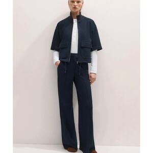 ME+EM Navy Luxe Travel Tailoring Layering Jacket Man Pant Co-Ord Set 0